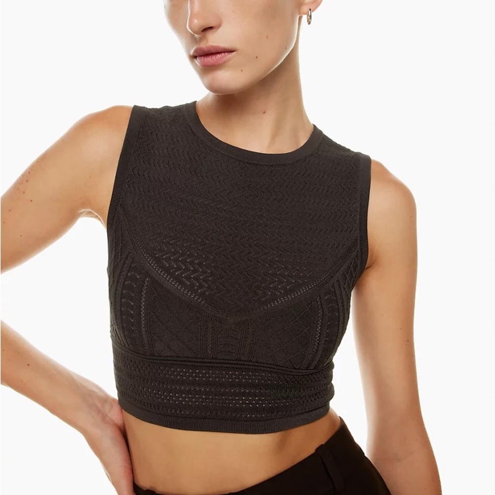 Pointelle knit top